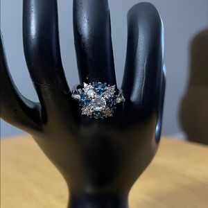 Elegant Blue and Silver Ring